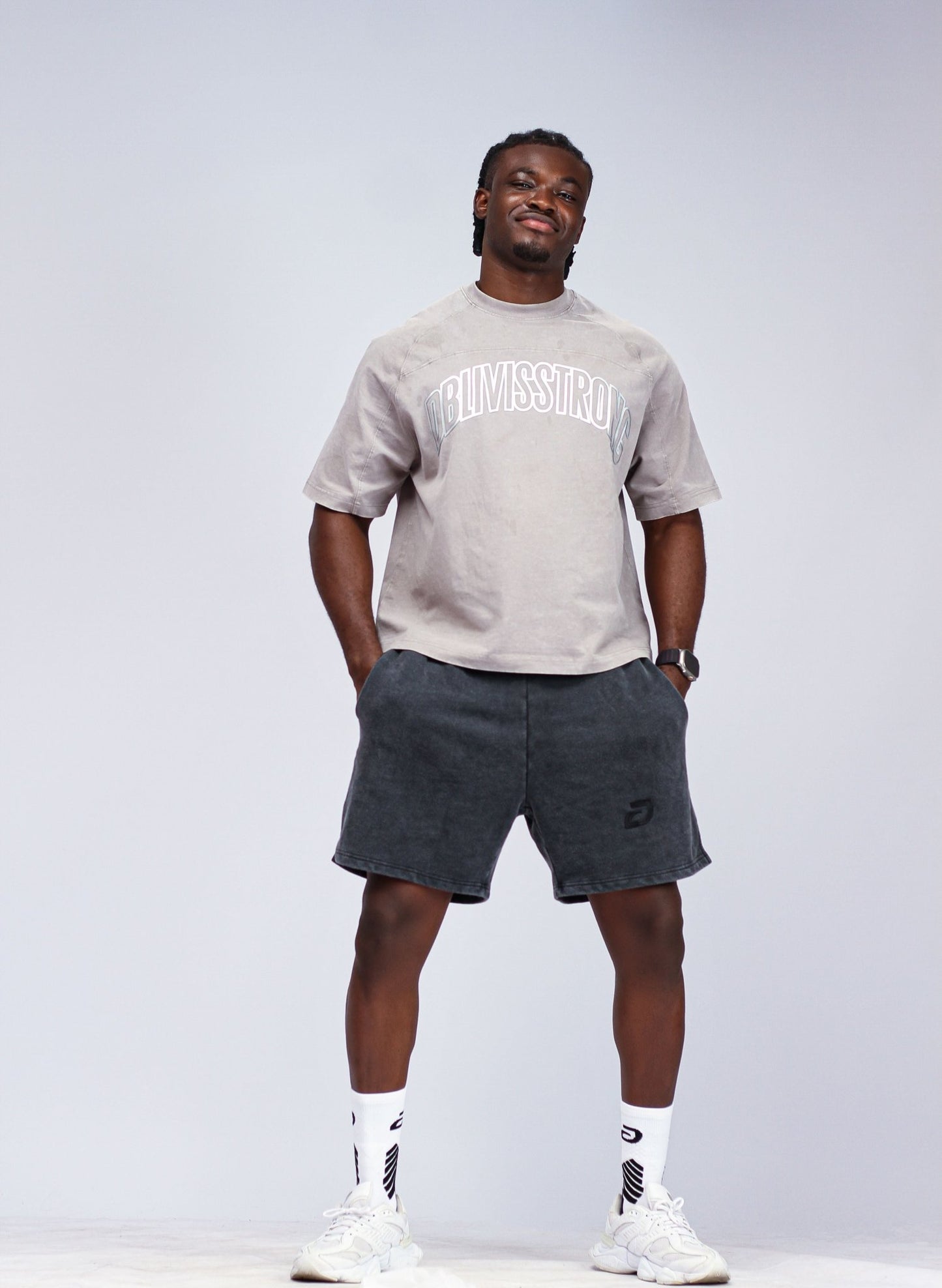 Acid - Washed T-Shirt and Shorts Set - DBISFIT