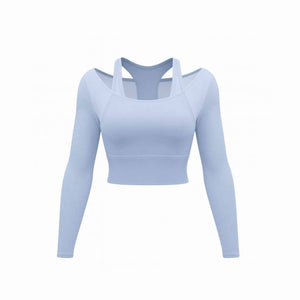 Layer Mesh Long-Sleeve Top